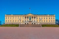 Statue of king Karl Johan in front of the royal palace in Oslo, Norway Royalty Free Stock Photo