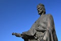 Statue of King Louis I of Hungary with letters of city privileges of Skalica city in his right hand