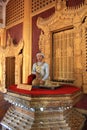 The statue of King Mindon Min in King Palace in Mandalay city, Myanmar