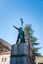 The statue of the King Pelayo in Covadonga Royalty Free Stock Photo