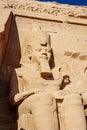 The statue of king Ramsses the Second or Ramesses the Great at Abu Symbel in Egypt