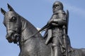 Statue of King Robert The Bruce of Scotland at Battle of Bannockburn memorial at the battle field in Stirlingshire, Scotland. Royalty Free Stock Photo