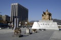 The statue of King Sejong of Joseon Dynasty