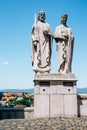 Statue of King Stephen I. and Queen Gisela on Castle Hill in Veszprem, Hungary