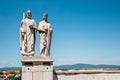 Statue of King Stephen I. and Queen Gisela on Castle Hill in Veszprem, Hungary