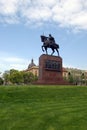 Statue of king Tomislav in city park in Zagreb Royalty Free Stock Photo