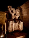 Statue of King Tutankhamun and his Queen at the Luxor Temple in Egypt at night