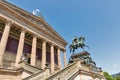 Statue of King Wilhelm and Old National Gallery. Berlin, Germany Royalty Free Stock Photo