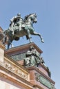 Statue of King Wilhelm and Old National Gallery. Berlin, Germany Royalty Free Stock Photo