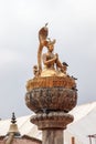 Statue of King Yog Narendra Malla at Patan Durbar Square