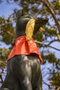 Statue of a Kitsune, Japanese Shinto red fox god, in Fushimi Inari in Kyoto