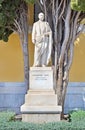 The statue of Konstantinos Zappas outside of the Zappeion Megaron Hall of Athens Greece
