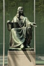 Statue on the Korte Voorhout in memory of the six most famous jurists Royalty Free Stock Photo