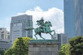 Statue of Kusunoki Masashige near Imperial palace in Chiyoda city, Tokyo, Japan Royalty Free Stock Photo