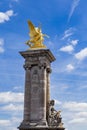 Statue La Renommee de la Guerre at Pont Alexandre III in Paris