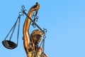 Statue of Lady Justice with scales of justice. Legal law concept. On a sky background Royalty Free Stock Photo