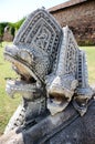 The statue of Lanna style fish in Phra That Lampang Luang Temple, Lampang province