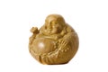Statue laughing Buddha - Budai or Hotei. isolated cheerful monk. Royalty Free Stock Photo