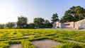 Statue of Lee Si-yeong, the first Vice President of South Korea, at Namsan Park in the beautiful evening sunset