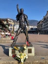 Statue of the legend of Freddie Mercury in Montreux in Switzerland 30.3.2019