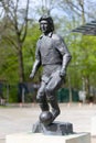 statue of the legendary football player of the 1st FC Koeln Heinz Flohe