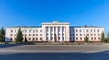 Statue of Lenin in front of the Engineering College. The building was built in 1957