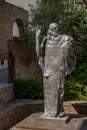 The statue of Leonardo da Vinci by artist Wu Weishan, in the historic center of Vinci, Florence, Italy Royalty Free Stock Photo