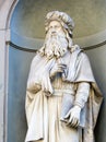 Statue of Leonardo da Vinci in Florence Royalty Free Stock Photo