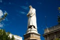 Statue of Leonardo Da Vinci in Milan beautiful weather Royalty Free Stock Photo