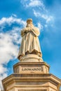 Statue of Leonardo da Vinci in Milan, Italy Royalty Free Stock Photo