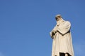 Statue of Leonardo Da vinci in Piazza della Scala, Milan, Italy. Royalty Free Stock Photo