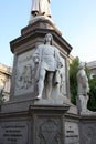 Statue of Leonardo Da vinci in Piazza della Scala, Milan, Italy. Royalty Free Stock Photo
