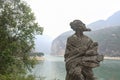 The statue of Li Bai beside Qutang Gorge in Baidi City