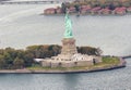 Statue of Liberty aerial view, NYC Royalty Free Stock Photo