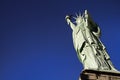 The Statue of Liberty is a colossal copper statue designed by Auguste Bartholdi a French sculptor was built by Gustave Eiffel Royalty Free Stock Photo