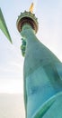 Statue of Liberty arm and flame, wide angle view Royalty Free Stock Photo