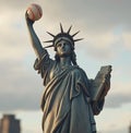 Statue of Liberty with Baseball Royalty Free Stock Photo