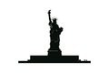 The Statue of Liberty black silhouette isolated on white background. Vector illustration