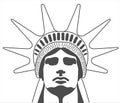 Statue of Liberty. Black and white pictures. Royalty Free Stock Photo