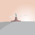 Statue of liberty on blank space in pastel colors hand drawn illustration vector