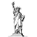 Statue of Liberty cartoon. New York landmark. American symbol. Vector silhouette Royalty Free Stock Photo