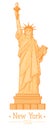 Statue of Liberty Cartoon with torch Flat Design Style Landmark Royalty Free Stock Photo