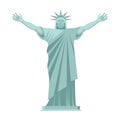 Statue of Liberty is cheerful. Happy landmark America. Sculptur