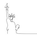 Statue of Liberty continuous one line vector illustration minimalism style Royalty Free Stock Photo