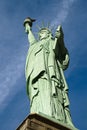 The Statue of Liberty is a colossal copper statue designed by Auguste Bartholdi a French sculptor was built by Gustave Eiffel Royalty Free Stock Photo