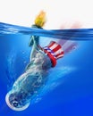 Statue of Liberty Drowning. Royalty Free Stock Photo