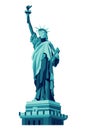 The Statue of Liberty flat cartoon isolated on white background. Vector illustration