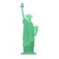 Statue of Liberty flat style vector illustration. New York famous landmark. Royalty Free Stock Photo
