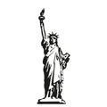 Statue of Liberty graphic stencil illustration black on white Royalty Free Stock Photo