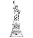 Statue of Liberty Hand Drawing. Royalty Free Stock Photo